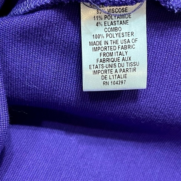 Milly Purple Blouse w/ Black Sequin Collar Back Buttons Short Sleeve Sz SM USA - Picture 6 of 11